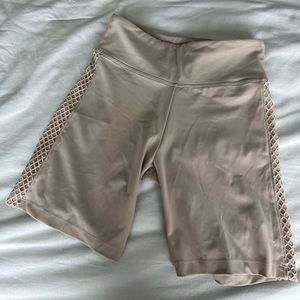 Victoria secrets nude mesh yoga shorts